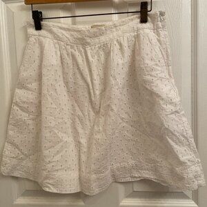 GH Bass & Co White Cotton Eyelet Lined Skirt Pockets Size 4